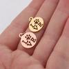 Colgante pequeño de 12*17 mm con huella de pata de perro de amor totalmente pulido, accesorios de joyería DIY de acero inoxidable con anilla para colgar de 0.8*5 mm