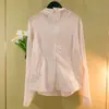 Ropa Ligera de Verano para Mujer Protección Solar UPF50+ Anti-UV Manga Larga Sudadera con Capucha Niebla Cremallera Deportes al Aire Libre