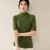 Chaleco de punto sin costuras de cuello alto medio listo para usar, de seda dorada, terciopelo suave para la piel, sin mangas, tecnología de tejido sin costuras, prenda interior para capas de otoño e invierno