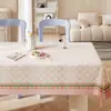 Mantel estilo crema, impermeable, a prueba de aceite, no necesita lavado, nuevo modelo 2025, mantel para mesa de comedor, lujo ligero, sensación de alta gama, mantel para mesa de café estilo Ins