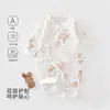Mameluco de Mariposa con Botones Laterales para Bebé Primavera/Otoño 100% Algodón Clase A Body sin Etiquetas Protección de Barriga para Recién Nacido Traje para Gatear con Lazos
