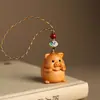 Doze Signos do Zodíaco Escultura em Madeira de Cedro Cordão para Pendurar Corrente Criativa para Celular Bolsa Pingente Chaveiro Acessórios para Mulheres Venda por Atacado para Atrações Turísticas e Bancas de Mercado