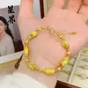 Gold Store Same Style Gold-Plated Four-Leaf Clover Gourd Cat's Eye Bracelet for Women, Fashionable Versatile Diamond-Encrusted Eight-Treasure Compass Bracelet Wholesale