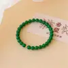 Pulsera Circular Individual de Ágata Verde Natural, Arena Dorada Púrpura, Pulsera de Calcedonia Verde Frijol Rojo del Sur, Aproximadamente 8-12 mm Cristal al por Mayor
