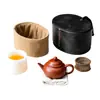 Bule de argila roxa para uma pessoa, conjunto de chá para exterior, copo de chá rápido portátil para uma pessoa, um bule e uma chávena, conjunto de chá de viagem com bolsa de arrumação