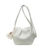 Bolsas Tendência Transfronteiriças 2025 Nova Bolsa da Sorte Tendência Bolsa Saco com Cordão Nicho Elegante Plissada Couro Macio Bolsa Transversal