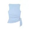Ropa de mujer transfronteriza 2026 Moda europea y americana ajuste ceñido lateral con lazo fruncido sin mangas camiseta top para mujer F321286