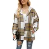 2022 Amazon Mujeres Otoño e Invierno Nuevo Transfronterizo Europeo y Americano Chaqueta de Cuadros con Capucha Camisa Casual Holgada