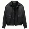 Chaqueta de Piel de Oveja Estilo Nuevo Otoño 2026 0044 Retro Americano Cuello Solapa Hombro Caído Chaqueta Biker para Mujer