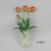 Goma Suave Ramo de 5 Tallos Tulipanes Decoración de Mesa para el Hogar Boda Ramo de Novia Tulipanes de Tacto Artificiales