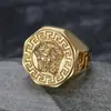 Joyería Personalizada Retro Europea y Americana al por Mayor Anillo de Mitología Griega Antigua de Acero Inoxidable Anillo Personalizado para Hombre de Acero de Titanio