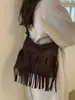 Bolso Vintage con Flecos para Mujer 2025 Nuevo de Moda Versátil Popular Bolso de Hombro de Gamuza Bolso Cruzado para el Trabajo