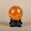 Adorno de Base de Calabaza para Bola de Cristal, Soporte de Bola de Perfil Bajo, Decoración para Entrada del Hogar y Sala de Estar, Portapiedra Cruda de Resina Hueca