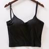 Modal com Almofada Torácica Integrada em Forma de U Sem Encosto Estilingue Feminino Verão Curto Umbigo Sexy Bonito Base Traseira Colete
