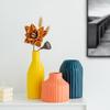 Conjunto de Vaso Três Peças com Textura Morandi, Recipiente de Flores Cerâmico Nórdico Wabi-Sabi, Decoração Suave Loja Física Suprimento Transfronteiriço Ornamento