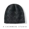 Chapéu de Moda 100% Caxemira para Mulheres, Outono e Inverno Macio e Quente, Simples e Estiloso, Versátil Casual Gorro Espessado