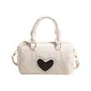 Bolsa de Mão de Pelúcia Lã de Cordeiro Estilo Coreano Bolsa Feminina Outono e Inverno Grande Capacidade Bolsa Boston de Ombro Bolsa Transversal