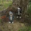 Muñeca de Halloween personalizada de fábrica, adornos de artesanía de resina, decoraciones de calavera para jardín exterior, venta al por mayor