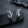Pendientes de Aro Cruzados de Zirconia Transfronterizos para Hombres, Pendientes de Aro Lisos, Pinzas para Orejas de Rayo, Colgantes para Orejas, Accesorios para Orejas para Mujeres, Muestra en Vivo de Tiktok