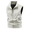 Chaleco de venta al por mayor transfronterizo para hombre, chaleco informal de cuello alto para exteriores, chaleco de pesca para hombre de mediana edad con logotipo impreso.