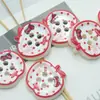 Botones de resina de manzana de cuatro agujeros con estampado colorido Componentes de accesorios DIY para suéteres y abrigos