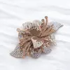Novos Apliques de Tecido Flor Dupla Brilhantes com Strass Multicoloridos Decorações para Sapatos Fivelas de Sapato Acessórios para Bolsas Acessórios Decorativos Atacado