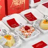 Pegatinas de Año Nuevo, Cajas para Empaque de Pasteles de Postre, Cajas para Pasteles Mousse de Repostería, Cajas Pequeñas para Pasteles, Cajas de Pulpa de Papel, Venta al por Mayor Comercial