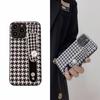 Adecuado para iphone13pro soporte de muñequera funda de teléfono a cuadros 14plus/12promax funda protectora resistente a caídas