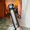 Garrafa de água esportiva moderna de grande capacidade, bloqueio de cores minimalista, copo de bebida de aço inoxidável de alta estética de uso duplo com canudo