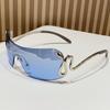 Óculos de sol sem armação peça única com estampa de cobra estilo transfronteiriço, novos óculos de sol de personalidade da moda europeia e americana, óculos de moda Y2K milênio