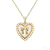 Popular Conjunto de Joyería de Collar y Aretes con Colgante en Forma de Corazón de Mariposa y Perla de Imitación Europeo y Americano, Joyería Sencilla de Esmalte para la Clavícula