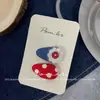 Novo Grampo de Cabelo Azul Polka Dot Doce Estilo Coreano para Crianças com Tecido de Cor Contrastante Presilha Lateral para Mechas de Cabelo para Mulheres