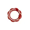Anel Colorido de Diamante Fivela de Mola Diamante Dupla Face Flor de Ameixa Anel Aberto Pétala Chaveiro Acessórios DIY Anel de Conexão de Liga