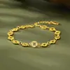 Pulsera de Moneda Benmingnian de Plata S925 Nueva para Mujer Tendencia Nacional China Pulsera Chapada en Oro Luckfook Joyería de Plata Estilo Nacional Venta al por Mayor