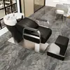 Venta Directa de Fábrica Cama de Champú Cerámica para Barbería Cama de Enjuague Semi-reclinable Cama para Salón de Peluquería Cama de Champú Estilo Celebridad de Internet