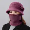Estilo Novo de Inverno Chapéu para Mãe de Meia-Idade e Idosa Chapéu Boina Quente de Pelo de Coelho da Moda Chapéu de Lã Tricô Espesso com Forro de Veludo para Mulheres