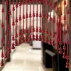 Cortina de Cuentas de Cristal Cortina de Puerta Pantalla Divisoria para Sala de Estar, Calabaza de Madera de Durazno Baño, Dormitorio Cortina Colgante Estilo Nuevo, No Requiere Taladro