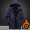 [8186] Casaco de Algodão Explosivo de Inverno Masculino com Forro de Lã Espessado Inverno Solto Lazer Meia-idade Múltiplos Bolsos Casaco de Algodão Jaqueta Acolchoada de Algodão Resistente ao Frio