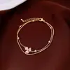 Pingente de Cabacinho Madre-Pérola Gotejante Pulseira Dupla Camada Pulseira Estilo Palácio Retrô Joias de Luxo Leve High-End Atacado