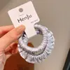 Scrunchie de Cetim Plissado Simples Estilo Francês para Mulheres, Elástico de Cabelo de Alta Elasticidade Que Não Danifica o Cabelo, Acessório de Cabelo para Rabo de Cavalo