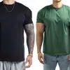 Camiseta Deportiva de Entrenamiento Casual Versátil Nueva de Verano Color Sólido Básica Ajustada Transpirable Oversize Top