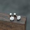 Moda japonesa y coreana doble cabeza de pedrería cilíndrica de acero de titanio para hombres y mujeres aretes de botón para el lóbulo de la oreja y piercing de hueso de la oreja joyería
