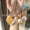 Doce de Jade Dourado Natural de Xinjiang em Tamanho de Mordida Ping An Kou Pingente Colorido Ping An Wu Shi Pai Doce Pingente de Corrente para Suéter de Jade