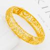Nuevo brazalete abierto de gasa calada color oro arena para mujer, imitación de oro 999, joyería de boda, pulsera de hebilla ancha al por mayor