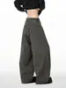 Pantalones casuales de pierna ancha a rayas estilo retro americano para mujer y hombre, nuevo estilo otoño 2026, estilo perezoso, pantalones rectos fluidos hasta el suelo