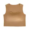 Novo Estilo Primavera e Verão Feminino Colete de Seda Ice com Lindo Design nas Costas, Bojo, Camada Base Simples Curta Slim-Fit, Colete de Alça Larga Menina Spicy