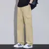 Pantalones Cargo para Hombre Verano 2026 Nuevos Sueltos Rectos Casuales Pantalones Finos de Seda de Hielo Estilo Verano para Hombre