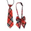 Traje de corbata con banda de goma y cuello directo de fábrica, uniforme de clase, uniforme escolar, actividad de rendimiento, corbata estampada para niños, cuello con flores