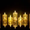 Vela Electrónica LED Vela de Diamante Transparente Luz de Vela Pequeña Veladora Luz Decorativa para Bar Regalo de Cumpleaños Acrílico Vela