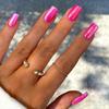Manicura de uñas postizas de color rosa Barbie Aurora flash, longitud media, cuadrada europea, estilo dulce y atrevido de Instagram, manicura mixta